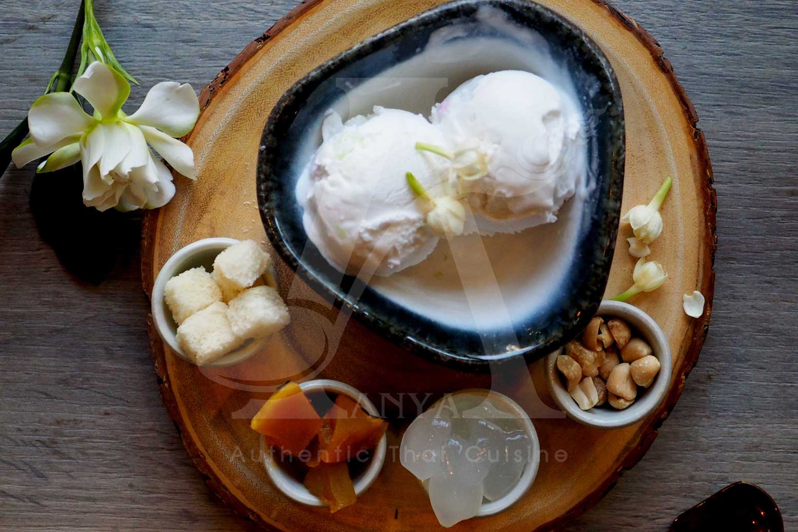Sweet Noodles And Water Chestnuts In Coconut Milk Ice-Cream